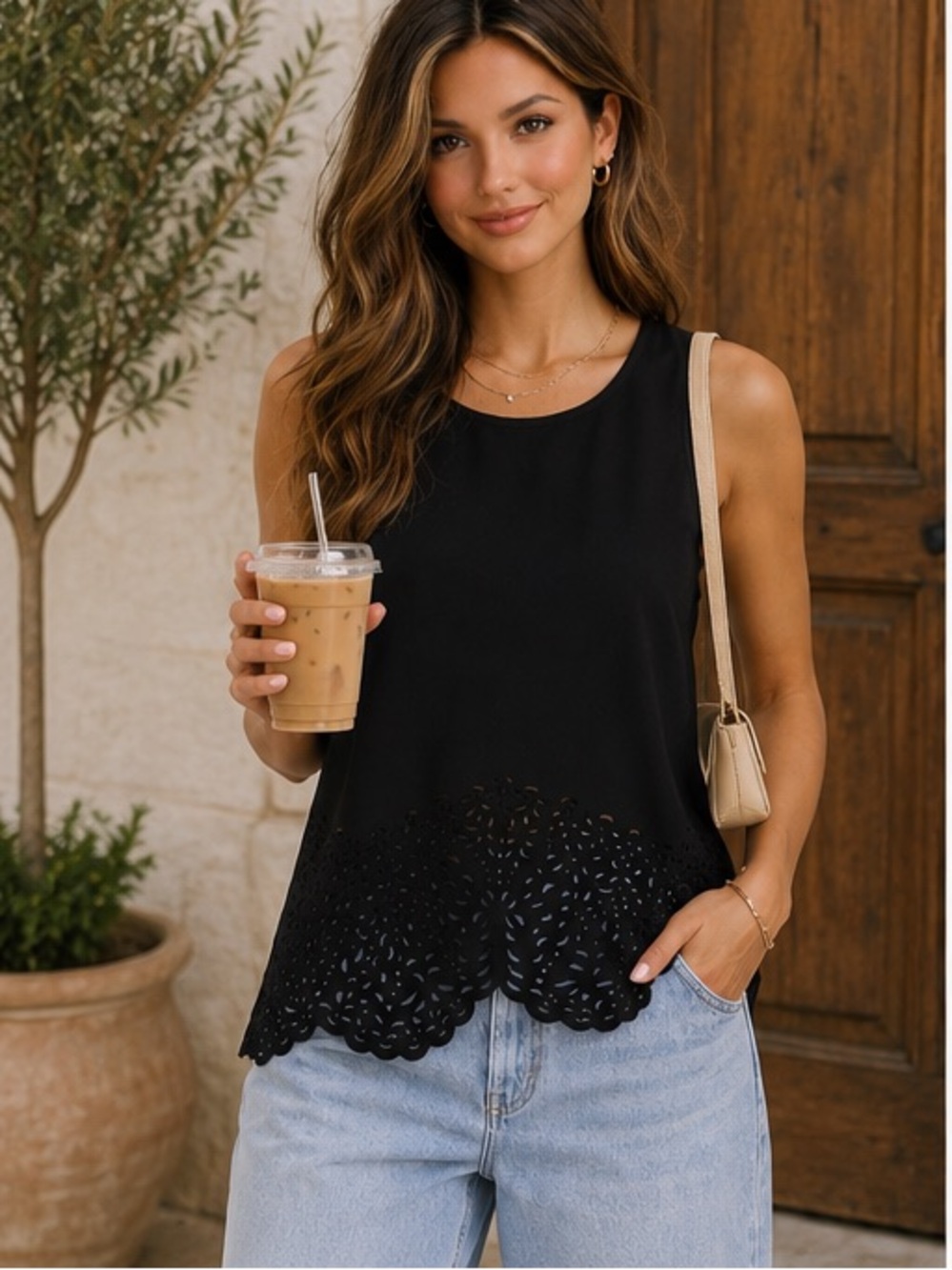 Catherine Maladrino laser cut tank Medium NWT
